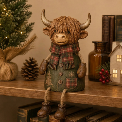 🏡Vintage Christmas Highland Cow Ornament