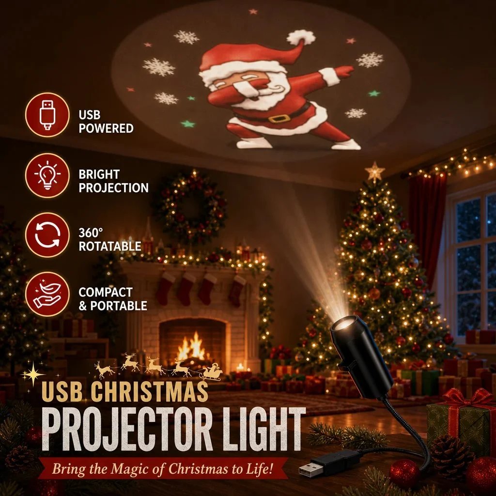 🔥 Christmas Best-Seller! Plug & Play HD Christmas Projector – 6/10 Festive Scenes | 50% OFF 🎄🎅