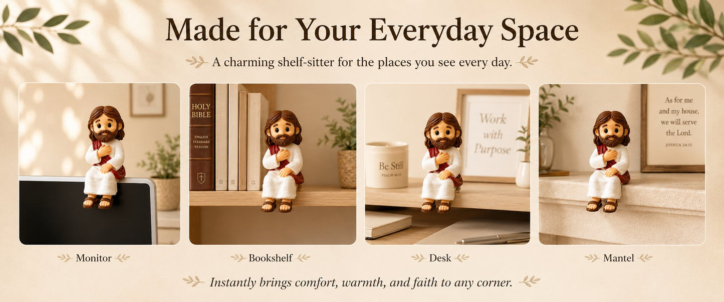 ✝️🙏 Jesus Shelf Sitter Figurines – 5 Meaningful Poses ❤️ Christian Faith Desk & Shelf Décor 🎁