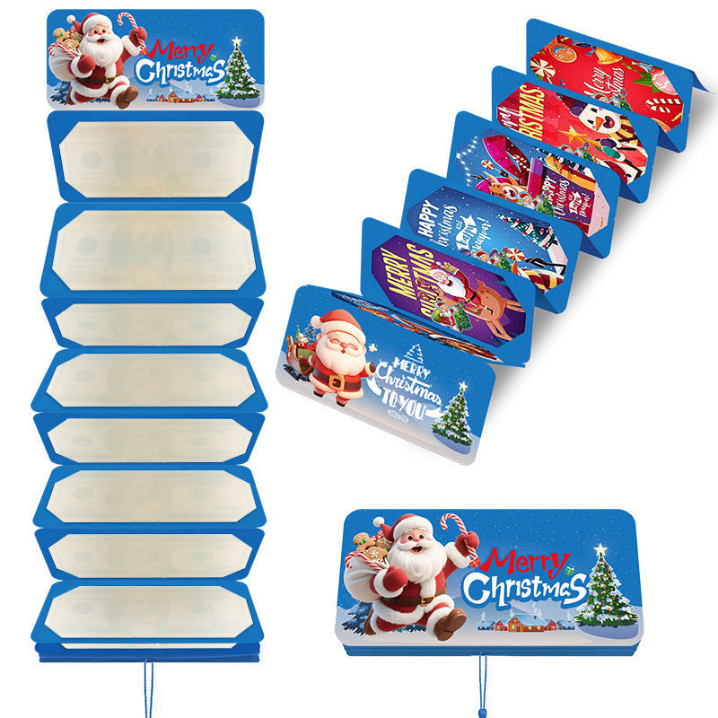 🎅 Christmas Money Envelope for Cash,Creative Folding Money Holder with 6 Slots,Luxury Paper Cash Gift Card Holder, DIY HolidayMoney Gift Envelope for Xmas, Women Men GirlsBoys Mom Dad