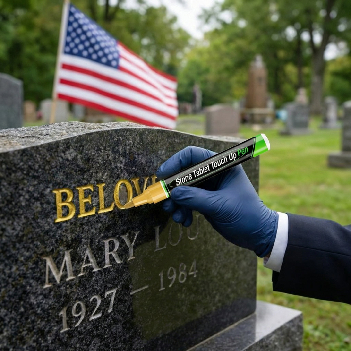 🐦Golden Tombstone Marker Pen for Restoring Faded Grave Inscriptions（2 PCS）
