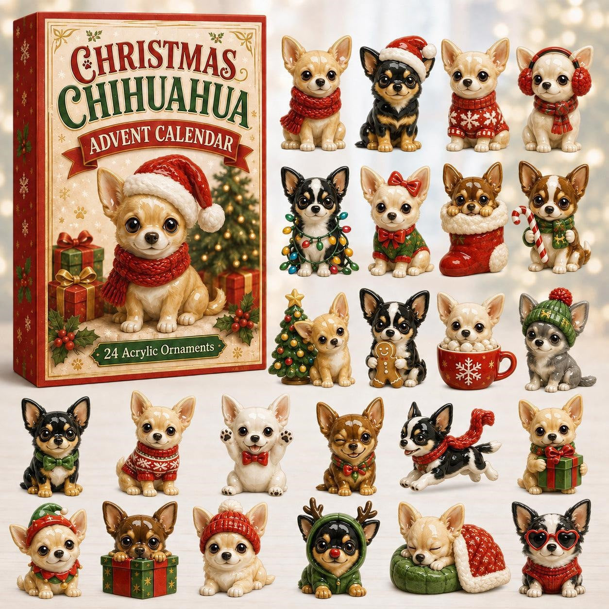 ✨CHRISTMAS KICKOFF 48% OFF - Chihuahua Job Moments Advent Calendar 2026 - 24-Day Festive Countdown Blind Box - Gift For Chihuahua Lovers