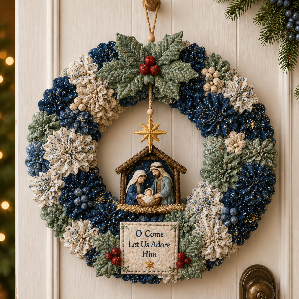 🔥49% Off Last Day - BUY 2 GET 1 FREE🔥🎄 3D Fabric Poke Wreath DIY Kit2
