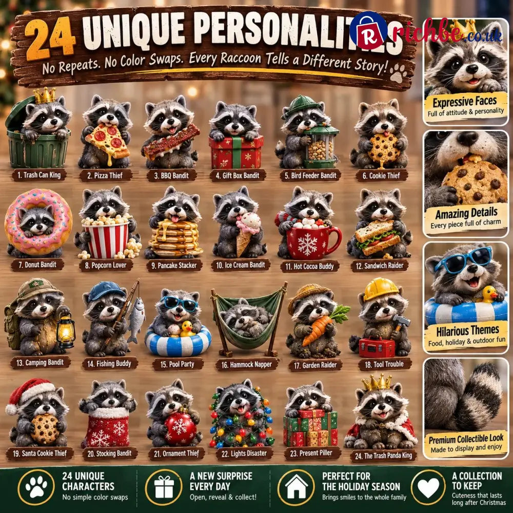 🦝2D Backyard Bandits Advent Calendar – 24 Days of Tiny Trouble - Hot Sales🔥🔥
