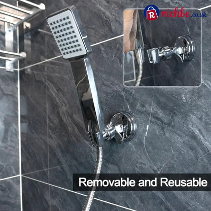 2pcs Adjustable Shower Head Holders Removable Suction Cup Shower Head Bracket No Drill Shower Head Bracket