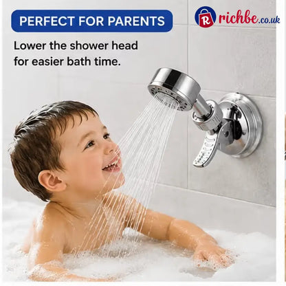 2pcs Adjustable Shower Head Holders Removable Suction Cup Shower Head Bracket No Drill Shower Head Bracket