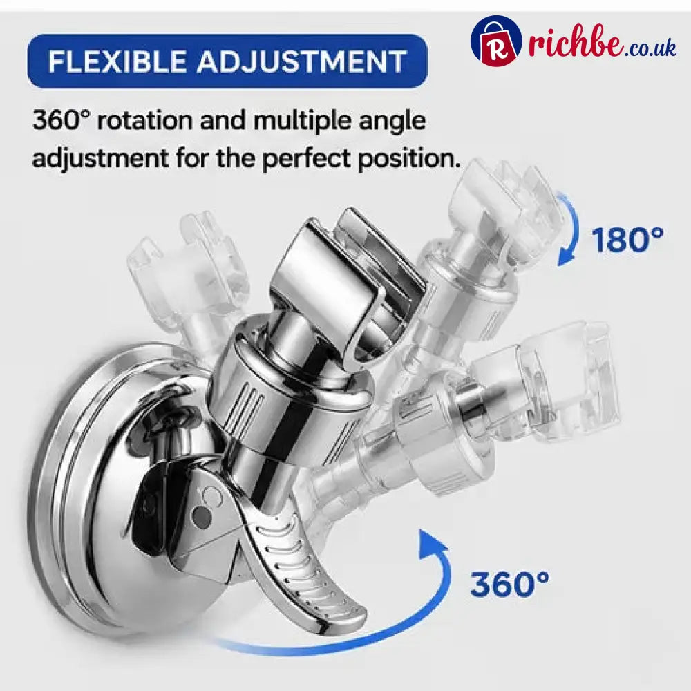 2pcs Adjustable Shower Head Holders Removable Suction Cup Shower Head Bracket No Drill Shower Head Bracket