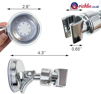 2pcs Adjustable Shower Head Holders Removable Suction Cup Shower Head Bracket No Drill Shower Head Bracket