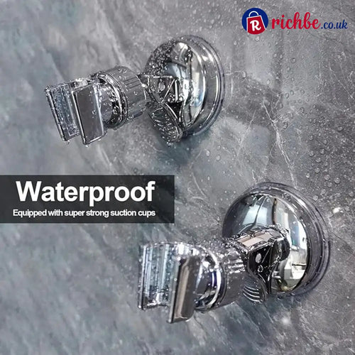 2pcs Adjustable Shower Head Holders Removable Suction Cup Shower Head Bracket No Drill Shower Head Bracket