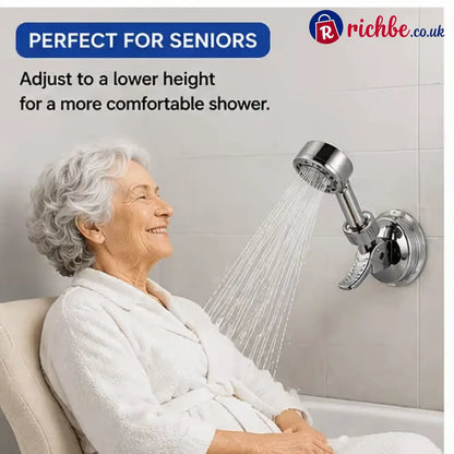 2pcs Adjustable Shower Head Holders Removable Suction Cup Shower Head Bracket No Drill Shower Head Bracket