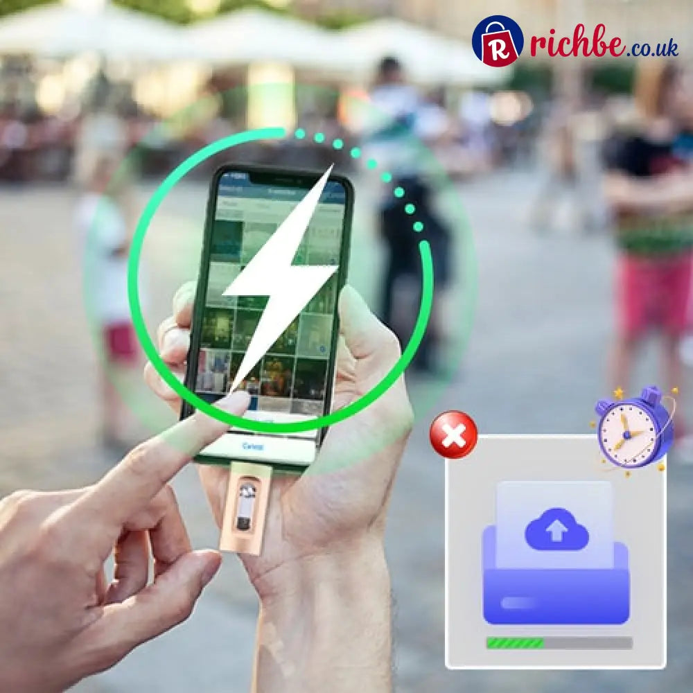 ✨3-in-1 High-Capacity USB Drive with Fingerprint Security（for iPhone）