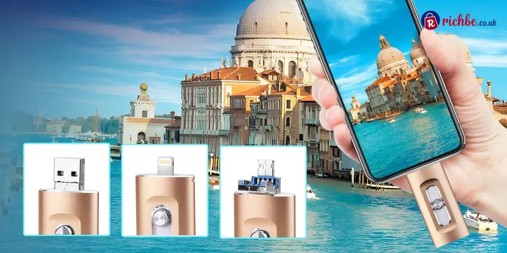 ✨3-in-1 High-Capacity USB Drive with Fingerprint Security（for iPhone）