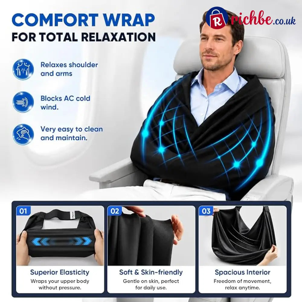 3-in-1 Travel Pillow with Eye Mask – Neck Support for Airplane Car & Train