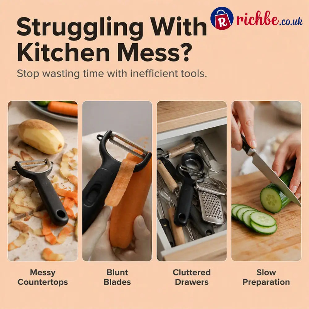 3-in-1 Vegetable Peeler and Grater with 420 Stainless Steel Blades - Tools & Gadgets