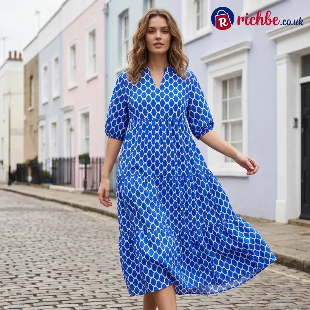 📢📢30% OFF!! ⏰Women’s Casual Bohemian Printed Maxi Dress - Clothing & Accessories