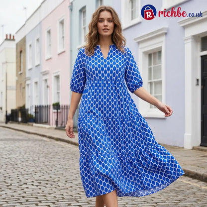📢📢30% OFF!! ⏰Women’s Casual Bohemian Printed Maxi Dress - Clothing & Accessories