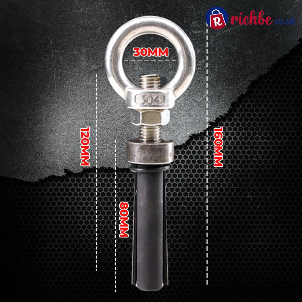 🔩 304 Stainless Steel Eye Bolt Expansion Anchor – Closed Eye Ring Concrete & Brick - 1PC - Tools & Gadgets