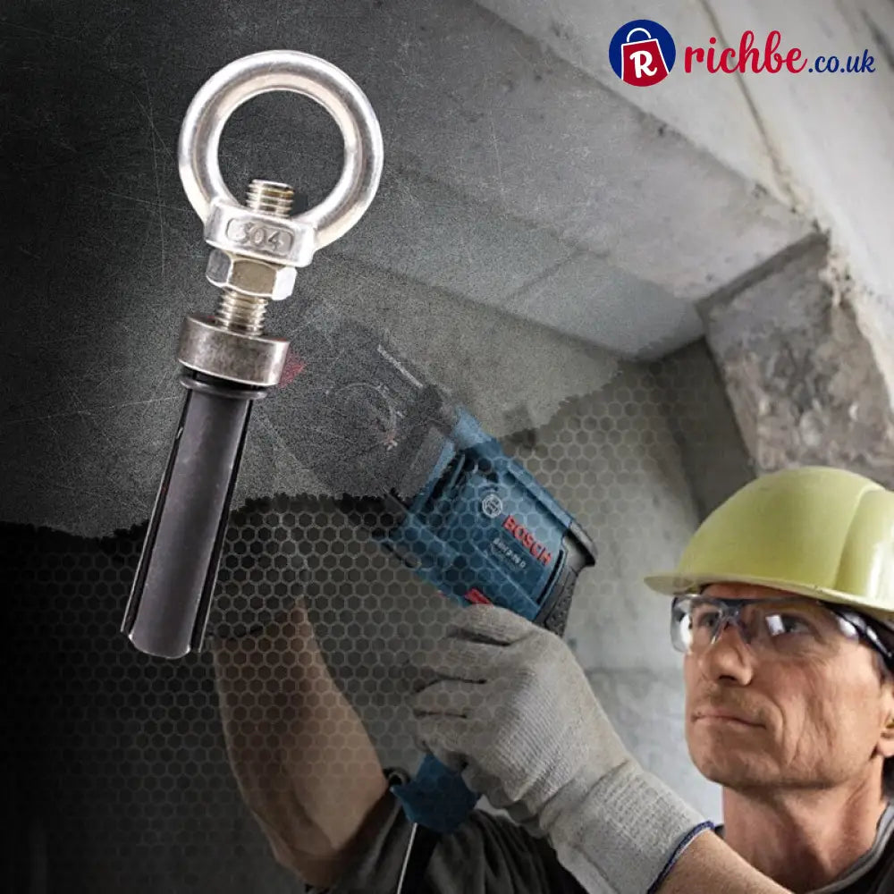 🔩 304 Stainless Steel Eye Bolt Expansion Anchor – Closed Eye Ring Concrete & Brick - Tools & Gadgets