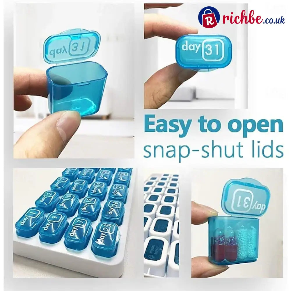 💪31-Day Detachable Monthly Pill Organizer