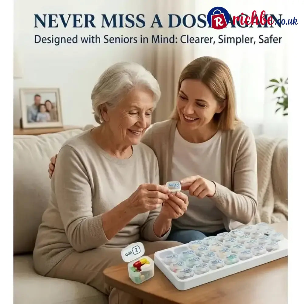 💪31-Day Detachable Monthly Pill Organizer