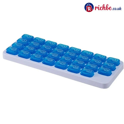 💪31-Day Detachable Monthly Pill Organizer - Blue