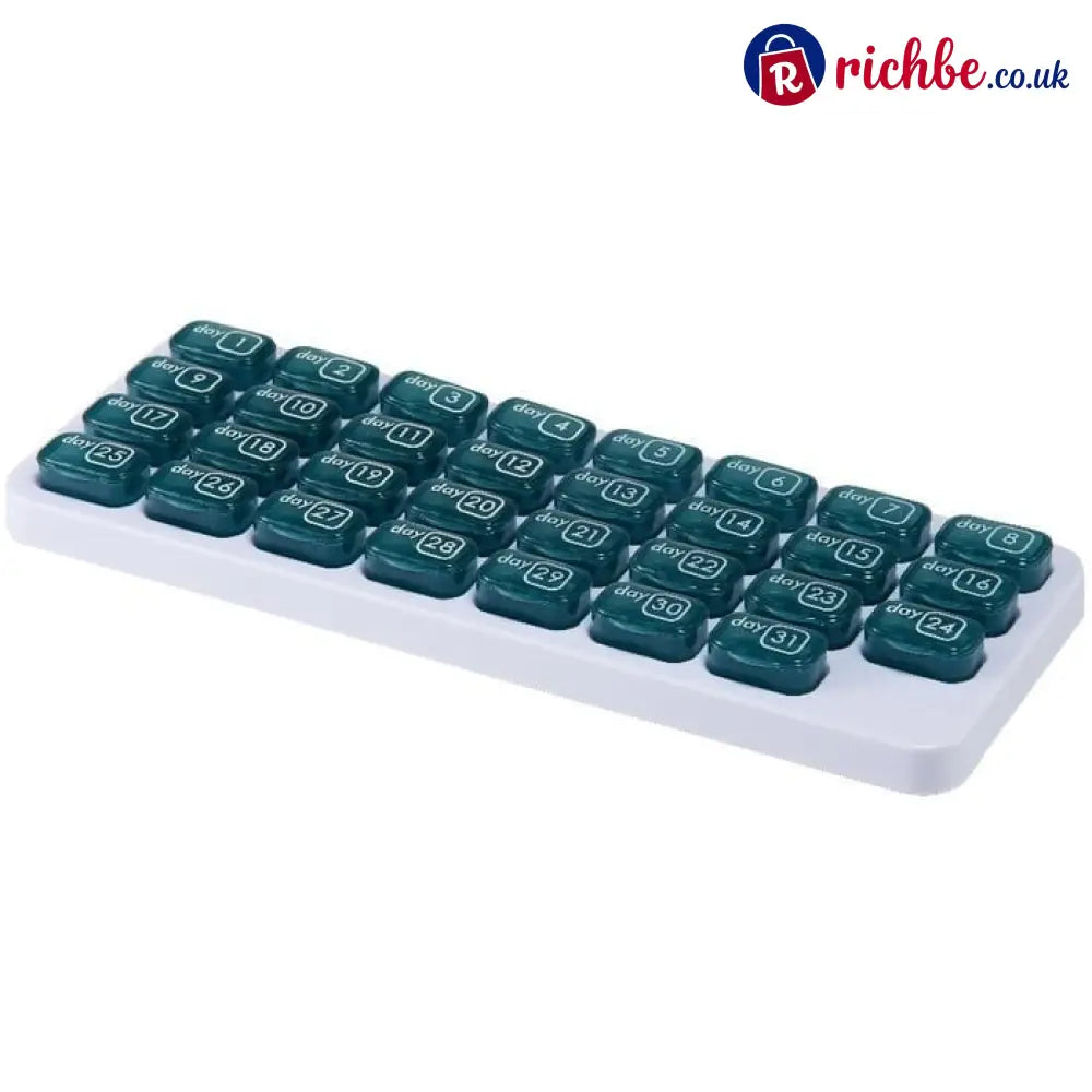 💪31-Day Detachable Monthly Pill Organizer - Green