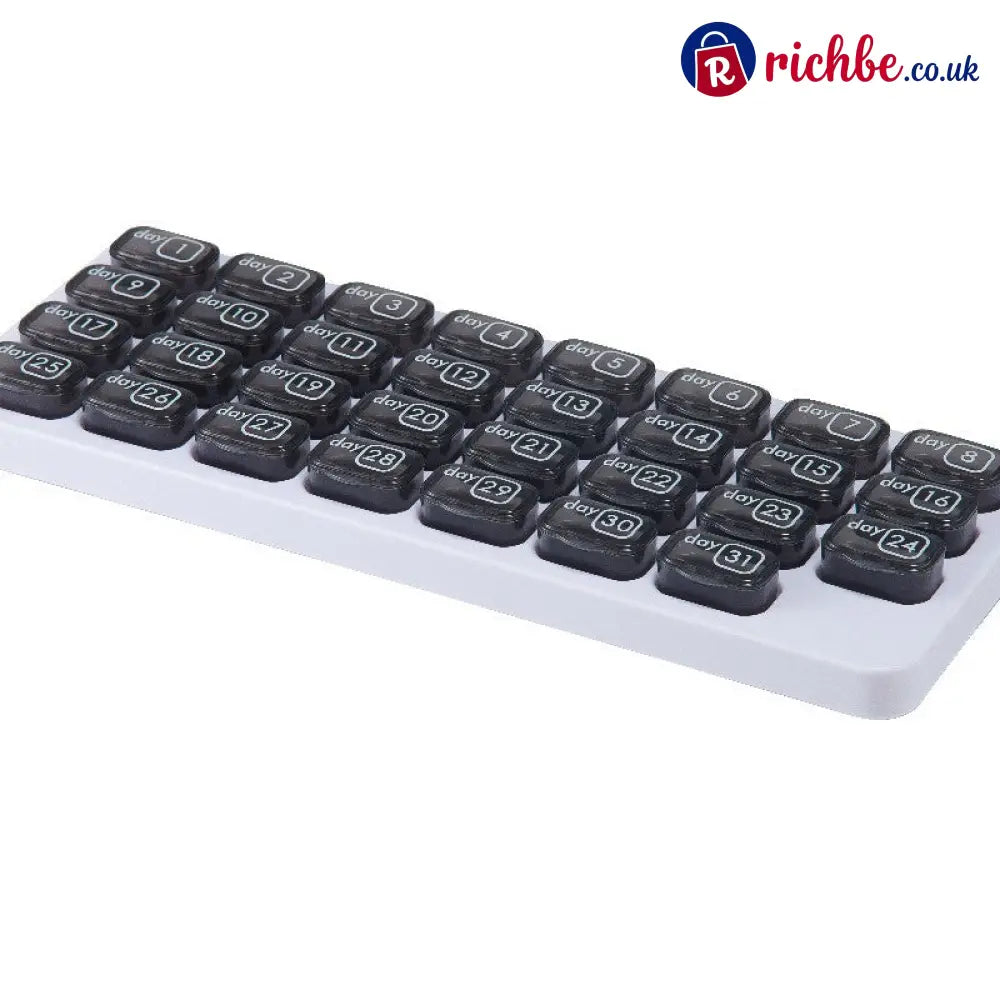 💪31-Day Detachable Monthly Pill Organizer - Grey