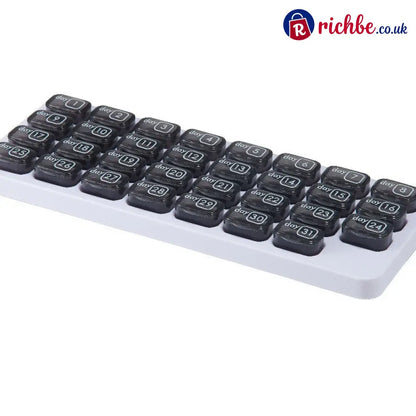 💪31-Day Detachable Monthly Pill Organizer - Grey