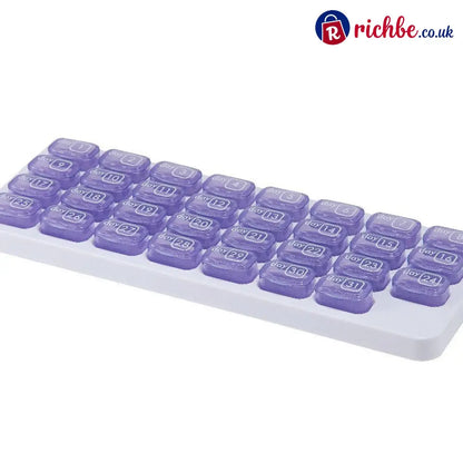 💪31-Day Detachable Monthly Pill Organizer - Purple