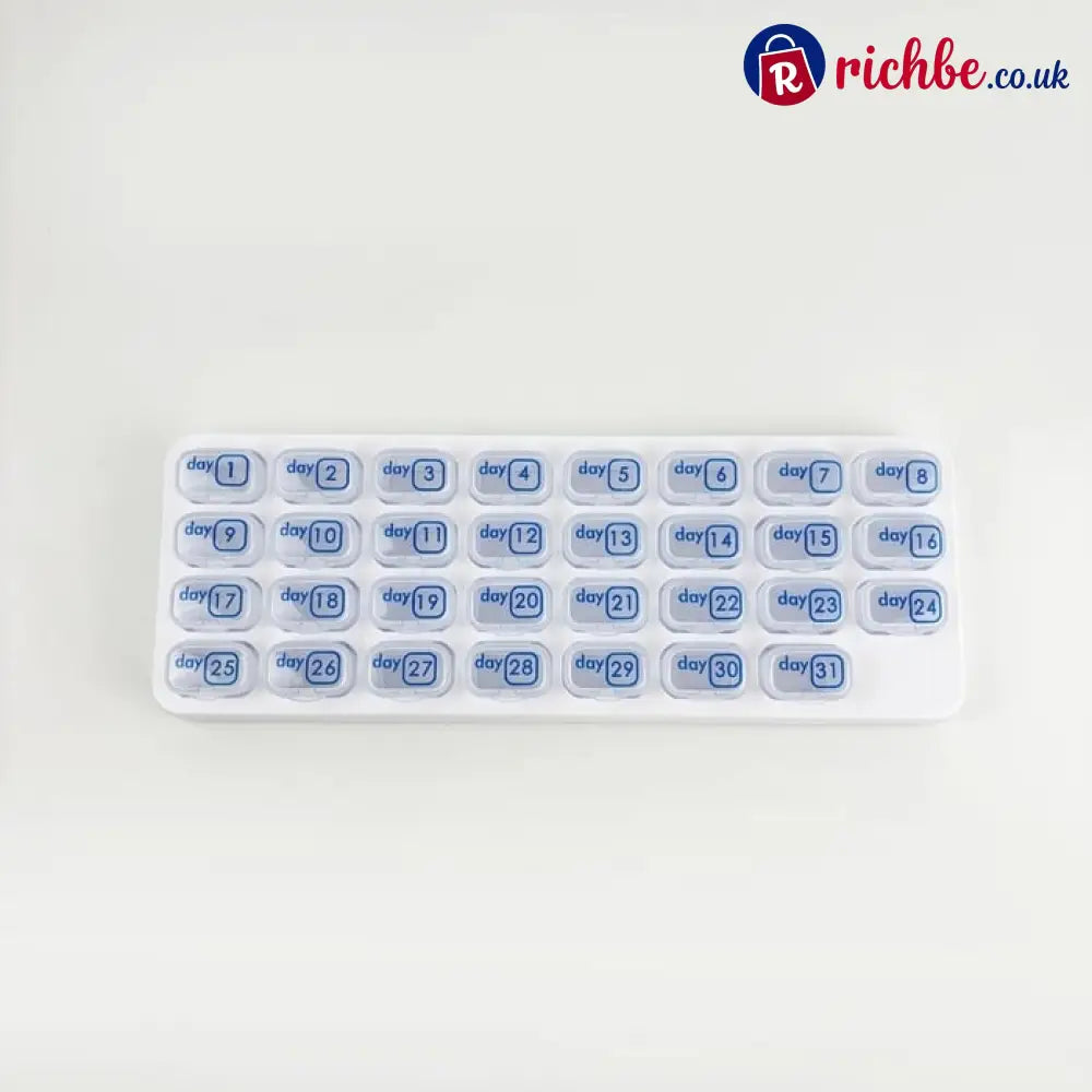 💪31-Day Detachable Monthly Pill Organizer - Transparent