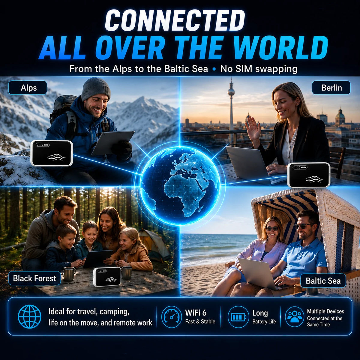 📶 Stay Connected Anywhere – Pocket‑sized WiFi for Travel, Work & Daily Life.