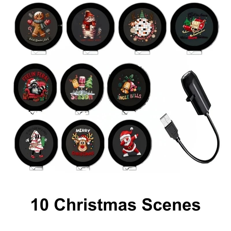 🔥 Christmas Best-Seller! Plug & Play HD Christmas Projector – 6/10 Festive Scenes | 50% OFF 🎄🎅