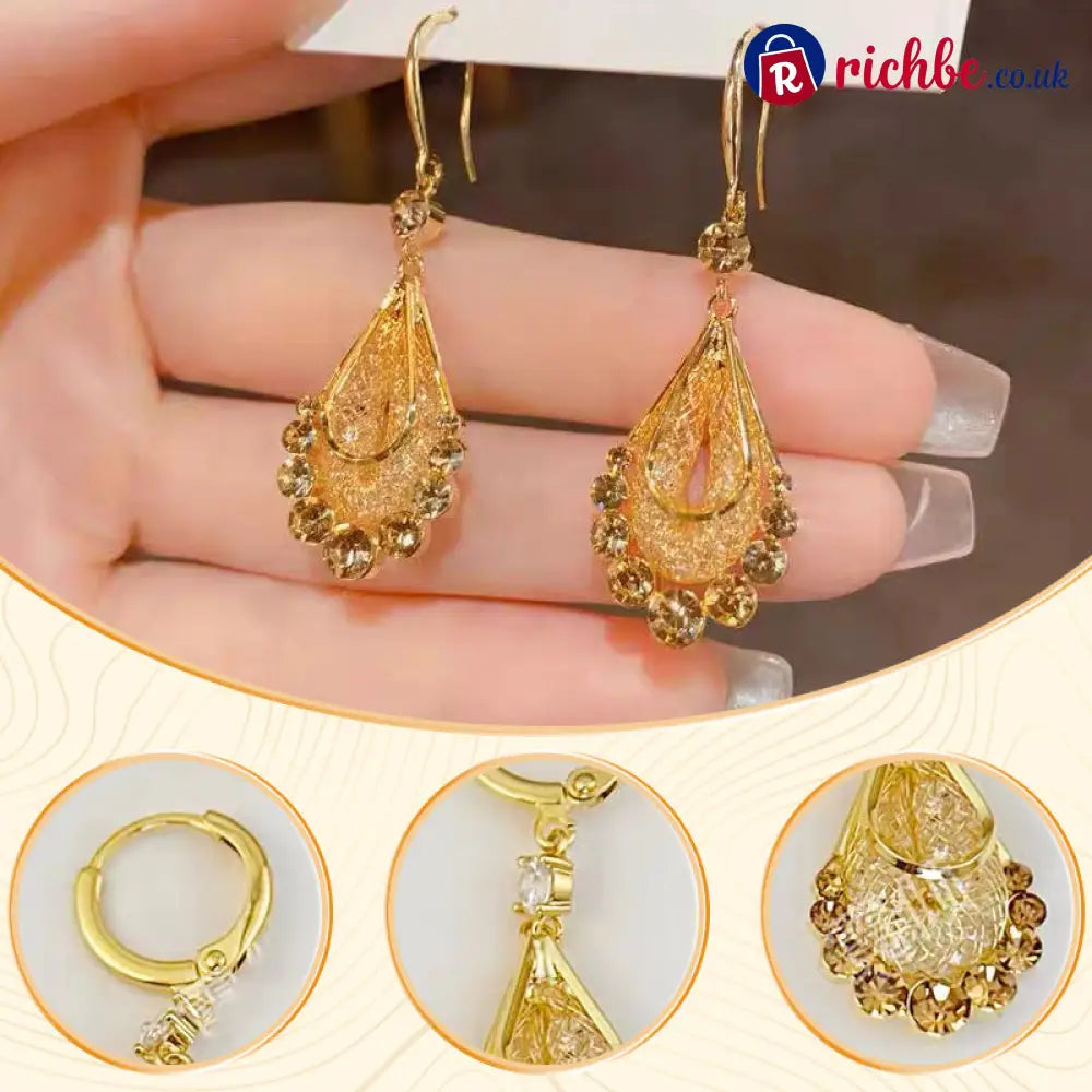 📢📢33% OFF!! ⏰Women’s Gold-Plated Teardrop Earrings - Clothing & Accessories