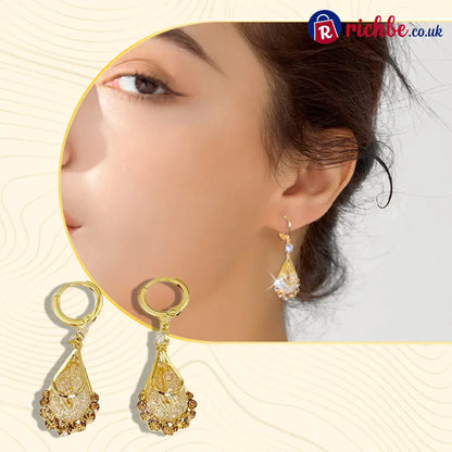 📢📢33% OFF!! ⏰Women’s Gold-Plated Teardrop Earrings - Clothing & Accessories