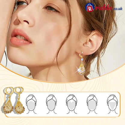 📢📢33% OFF!! ⏰Women’s Gold-Plated Teardrop Earrings - Clothing & Accessories