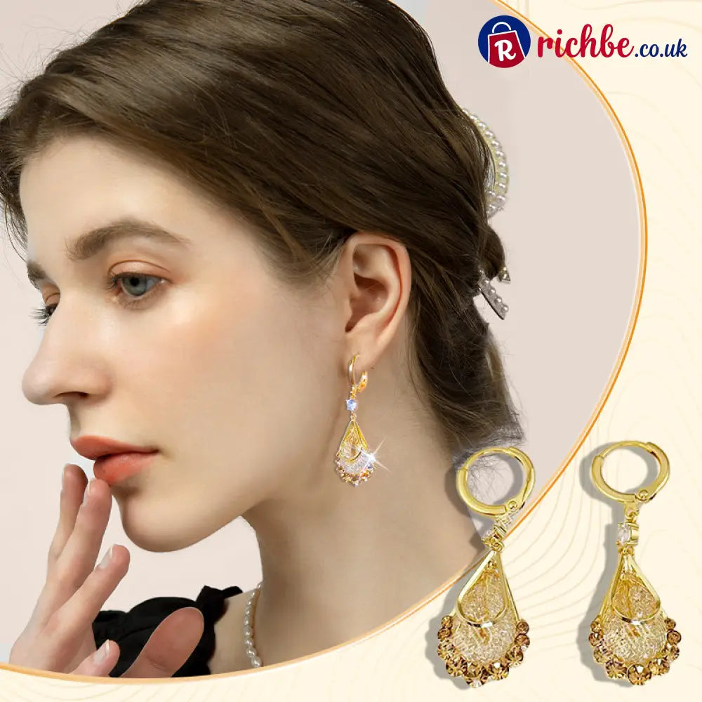 📢📢33% OFF!! ⏰Women’s Gold-Plated Teardrop Earrings - Clothing & Accessories
