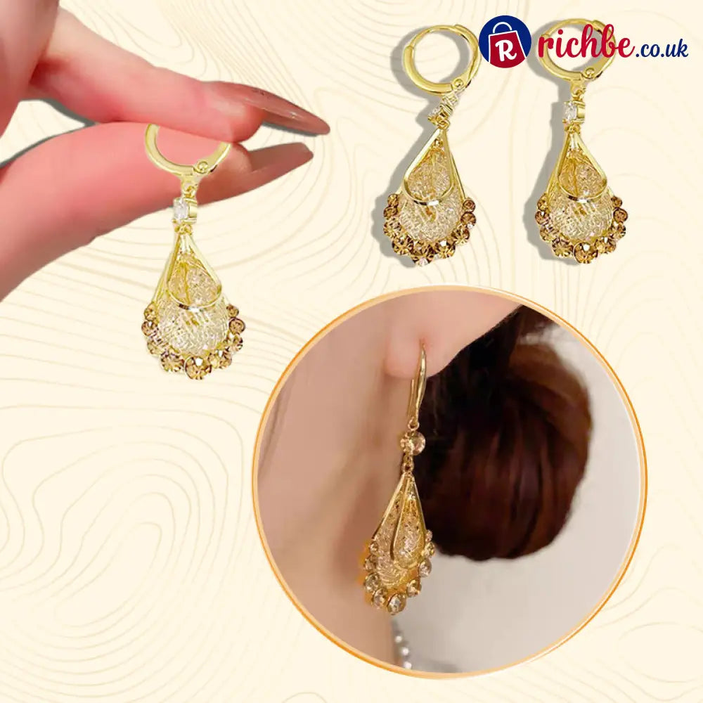 📢📢33% OFF!! ⏰Women’s Gold-Plated Teardrop Earrings - Clothing & Accessories