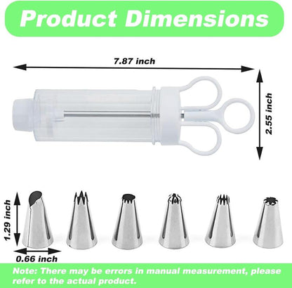 ⏳ Last Day Special Price £10.99! ⏰Stainless Steel Cake Decorating Gun Kit – Complete Frosting Piping Set with 18 Tips & Nozzles – Decorate Inside & Out ✨