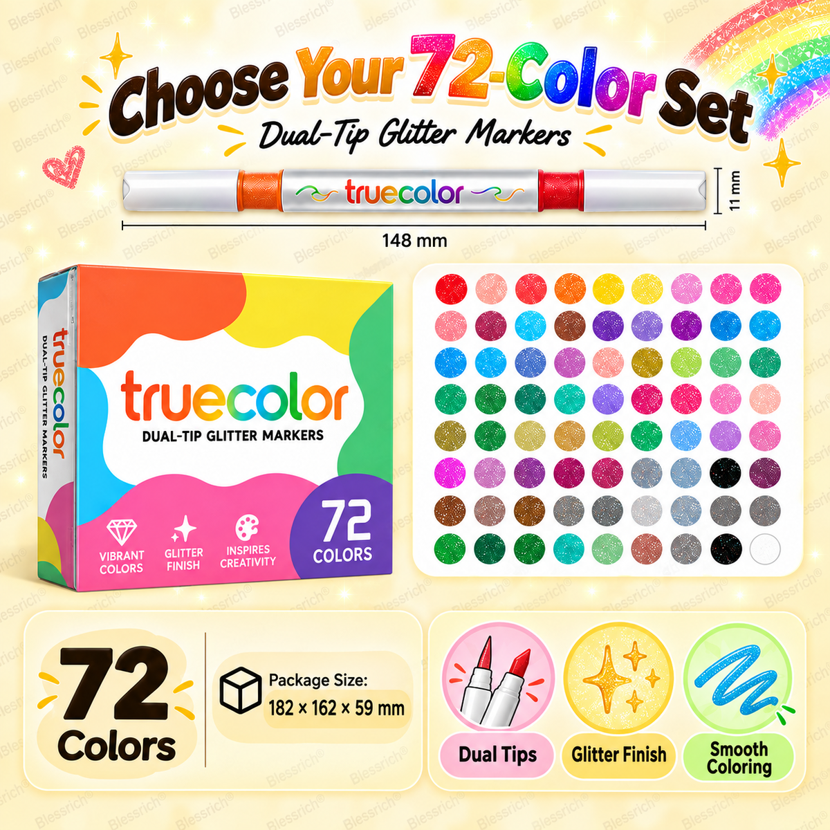 Magic Glitter Outline Markers – Double-Ended Dual-Color Art Pens