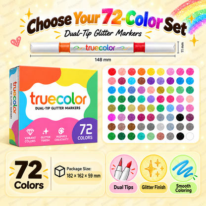 Magic Glitter Outline Markers – Double-Ended Dual-Color Art Pens