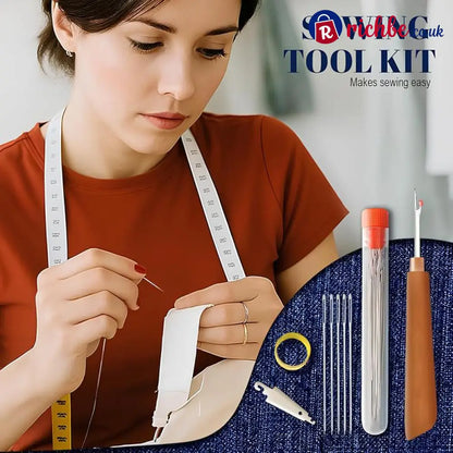 🧵34PCS Big Eye Steel Needles Set ✨Long & Thin Handmade Quilting & Sewing Needles Kit for DIY Sewing Projects