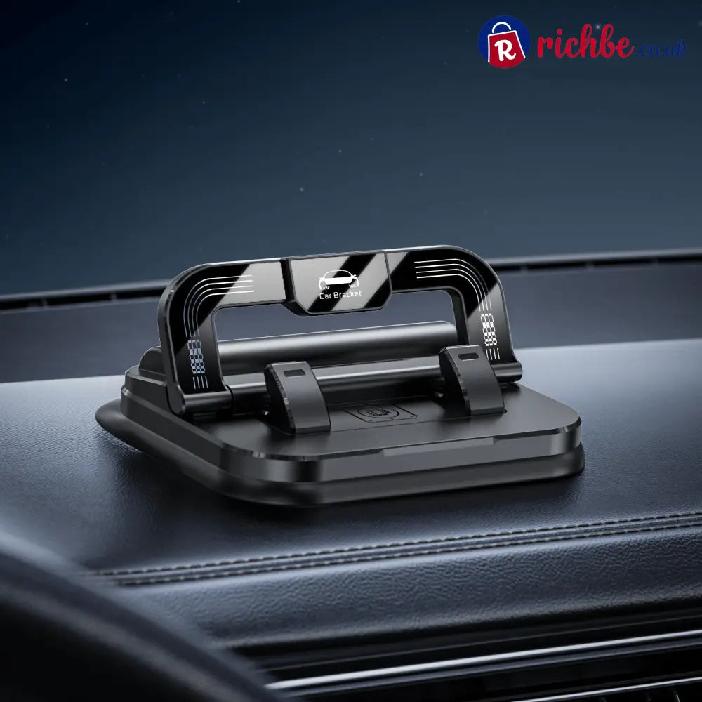 360 Degree Rotation Dashboard Phone Holder - Black