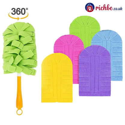 ✨ 360° Electrostatic Duster Refills, The Sustainable Choice for a Dust-Free Home - 1 Handle + 5 Refills