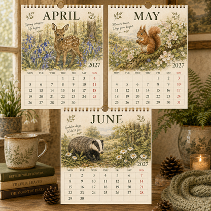 🦊2027 British Woodland Calendar｜A4 Hanging Calendar