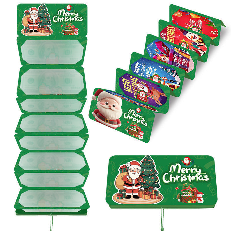🎅 Christmas Money Envelope for Cash,Creative Folding Money Holder with 6 Slots,Luxury Paper Cash Gift Card Holder, DIY HolidayMoney Gift Envelope for Xmas, Women Men GirlsBoys Mom Dad