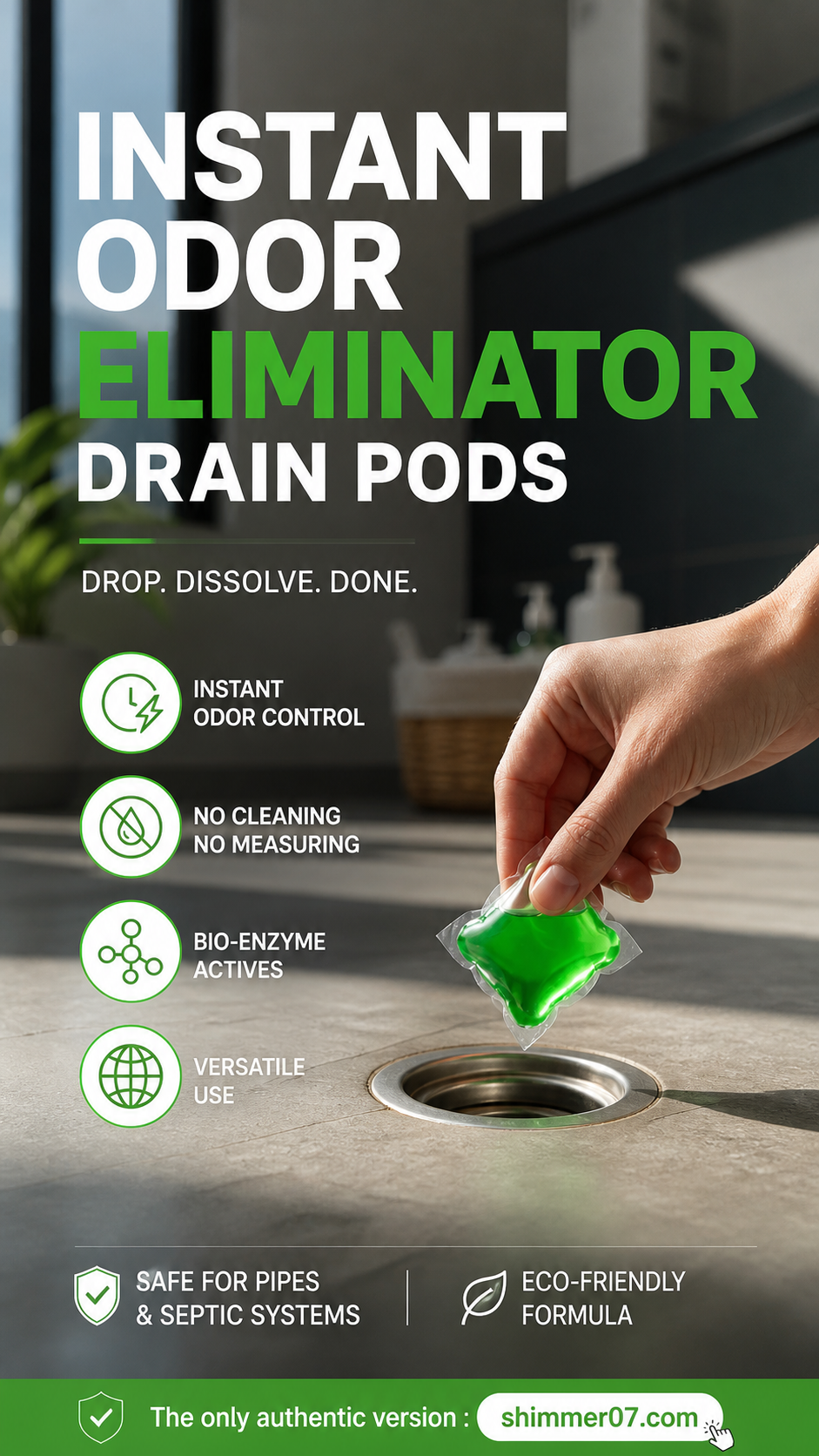 🥳2026 HOT SALE🥳💞50K+ SOLD!｜Drain Deodorizer Pods – Bio‑enzyme formula neutralizes smells at the source. Instant fresh scent, no harsh chemicals. Say goodbye to embarrassing odours. 🚰✅