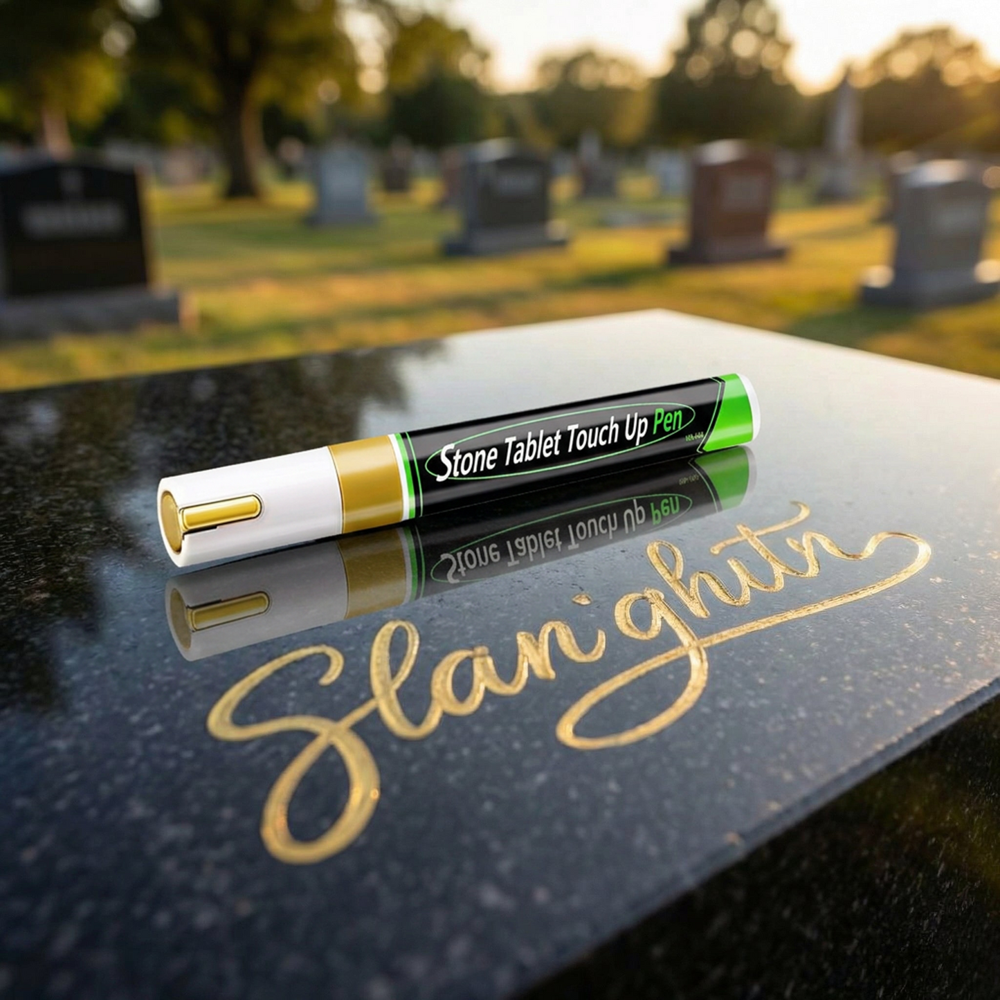 🐦Golden Tombstone Marker Pen for Restoring Faded Grave Inscriptions（2 PCS）