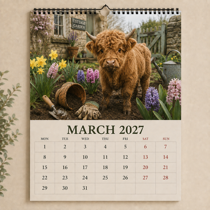 2027 Highland Cows Seasons Calendar🐮