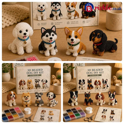 🐾 3D Beaded Pet DIY Kit - Dog Style Set 1 + 2 + 3 (3-Piece Set)