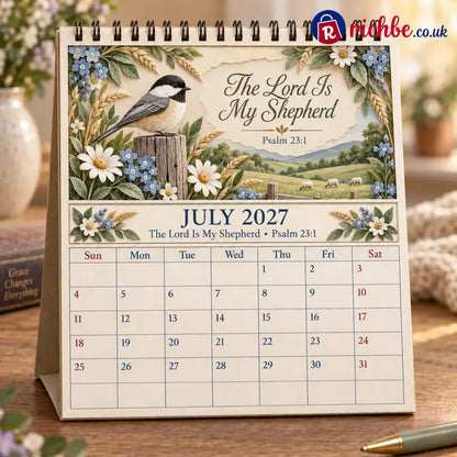 ✝️ 3D Christian Calendar 2027 | 12 Scripture Designs with Nature Scenes Birds & Flowers for Faith-Filled Homes &